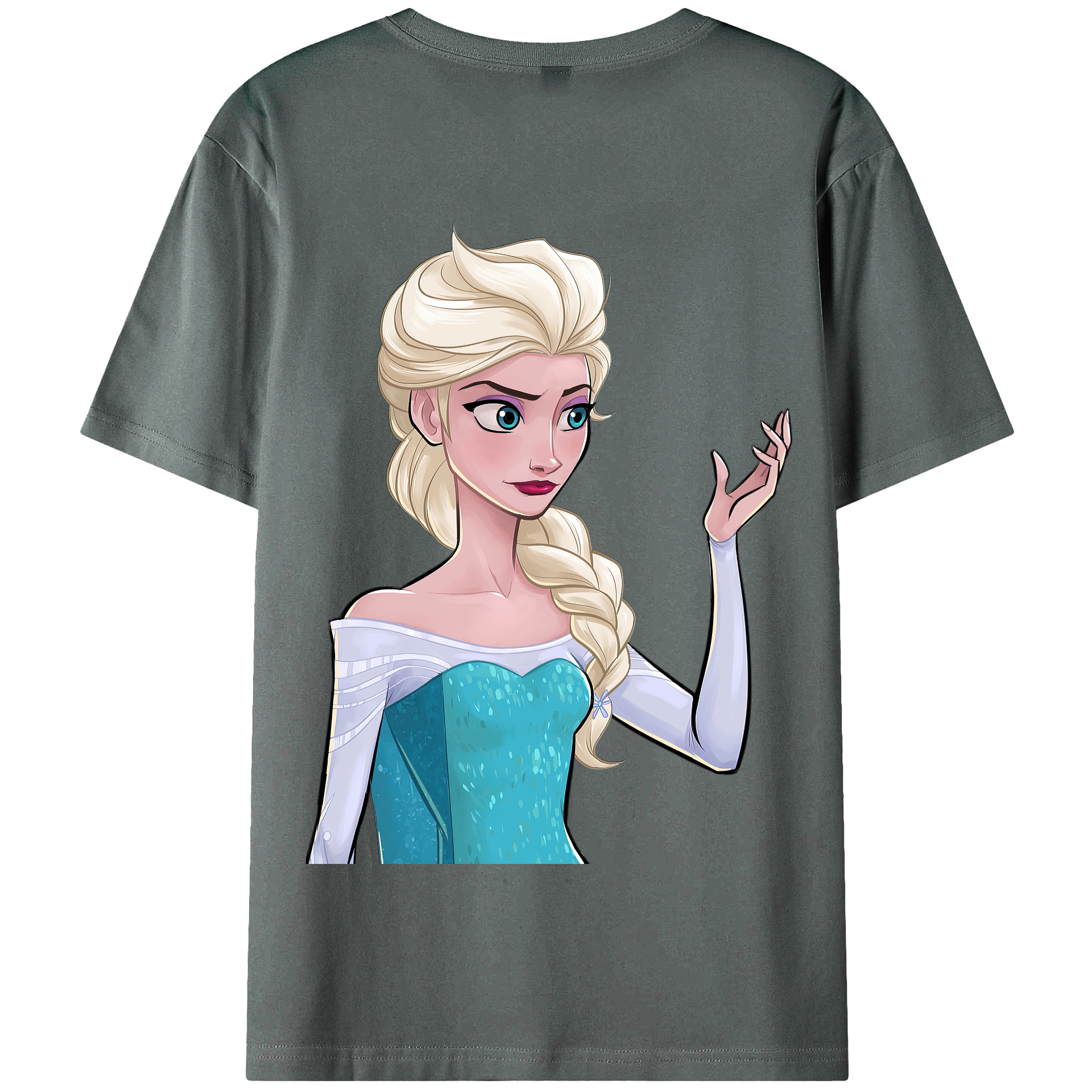 （画像用） アナと雪の女王 アンナ エルサ Frozen Anna Elsa 綿100％半袖Tシャツ（背面プリント）